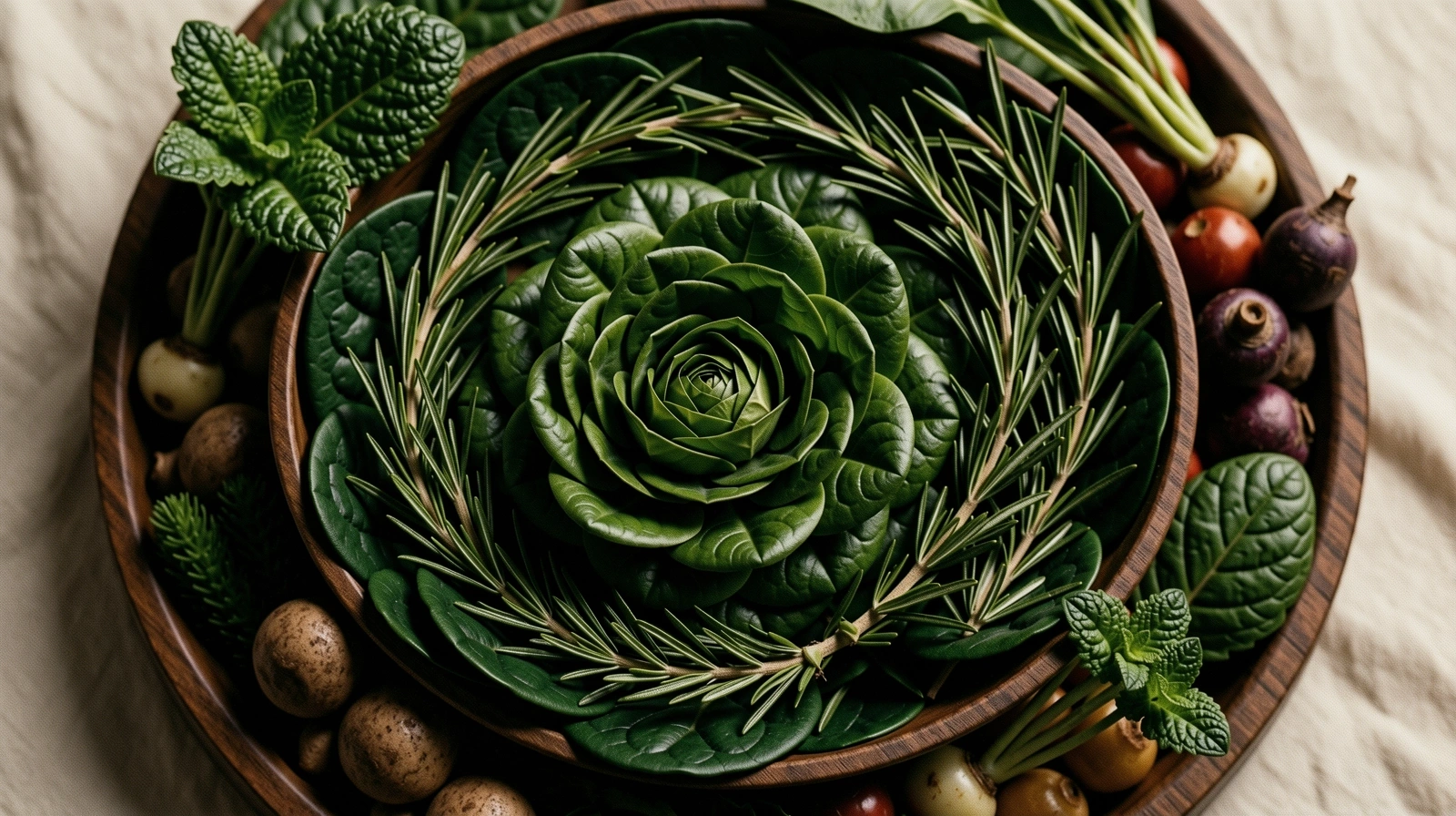 Vibrant organic greens emphasizing natural vitality