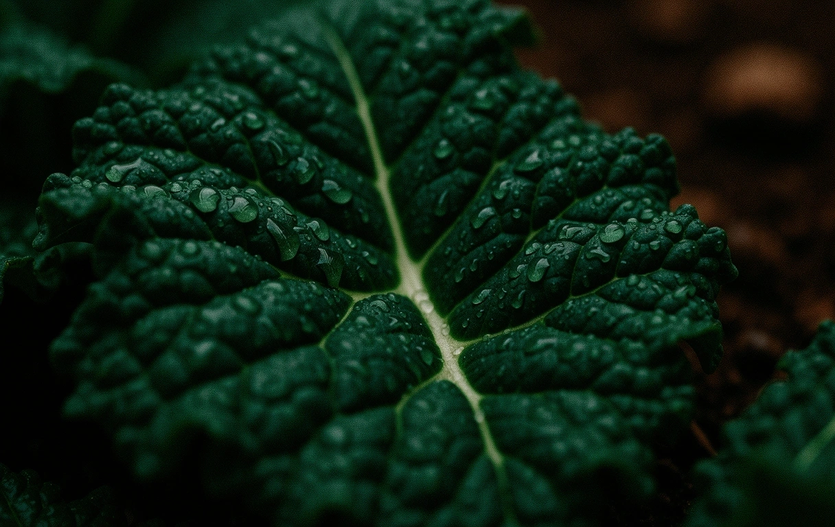Textured macro of garden greens